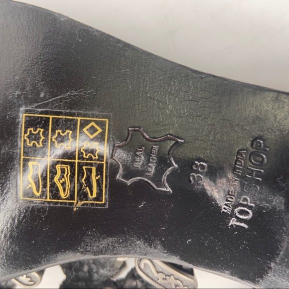 TopShop braided leather ankle wrap sandals sz 38 - Picture 4 of 4